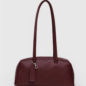 Baggu Mahogany Medium Leather Bowler Bag | NEW